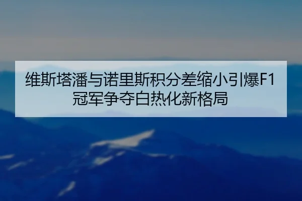 维斯塔潘与诺里斯积分差缩小引爆F1冠军争夺白热化新格局